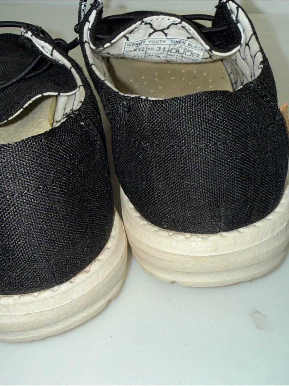 Hey Dude Wendy Black  Slip-On Shoes, Size 12 K.     Kids shoes